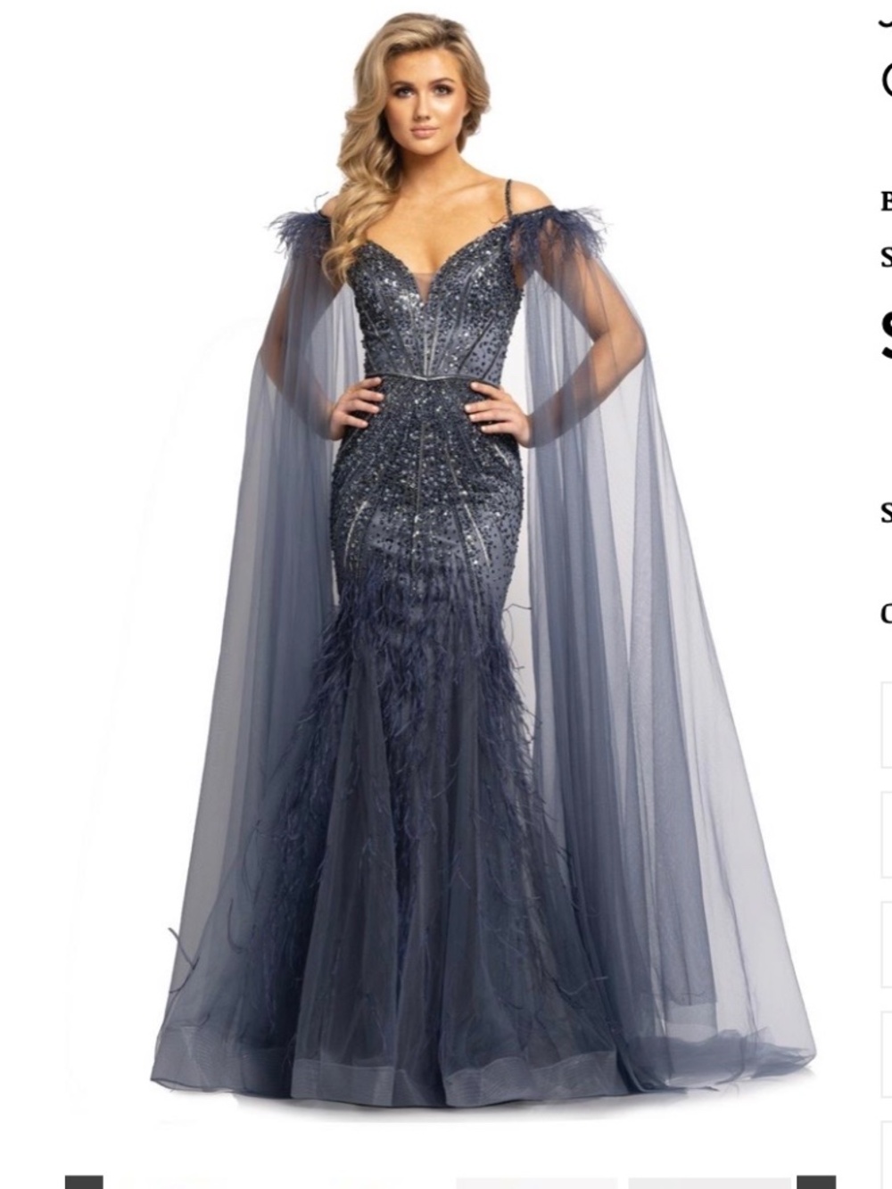 Jonathan Kayne Evening Gown    Blue/Grey Size 6
